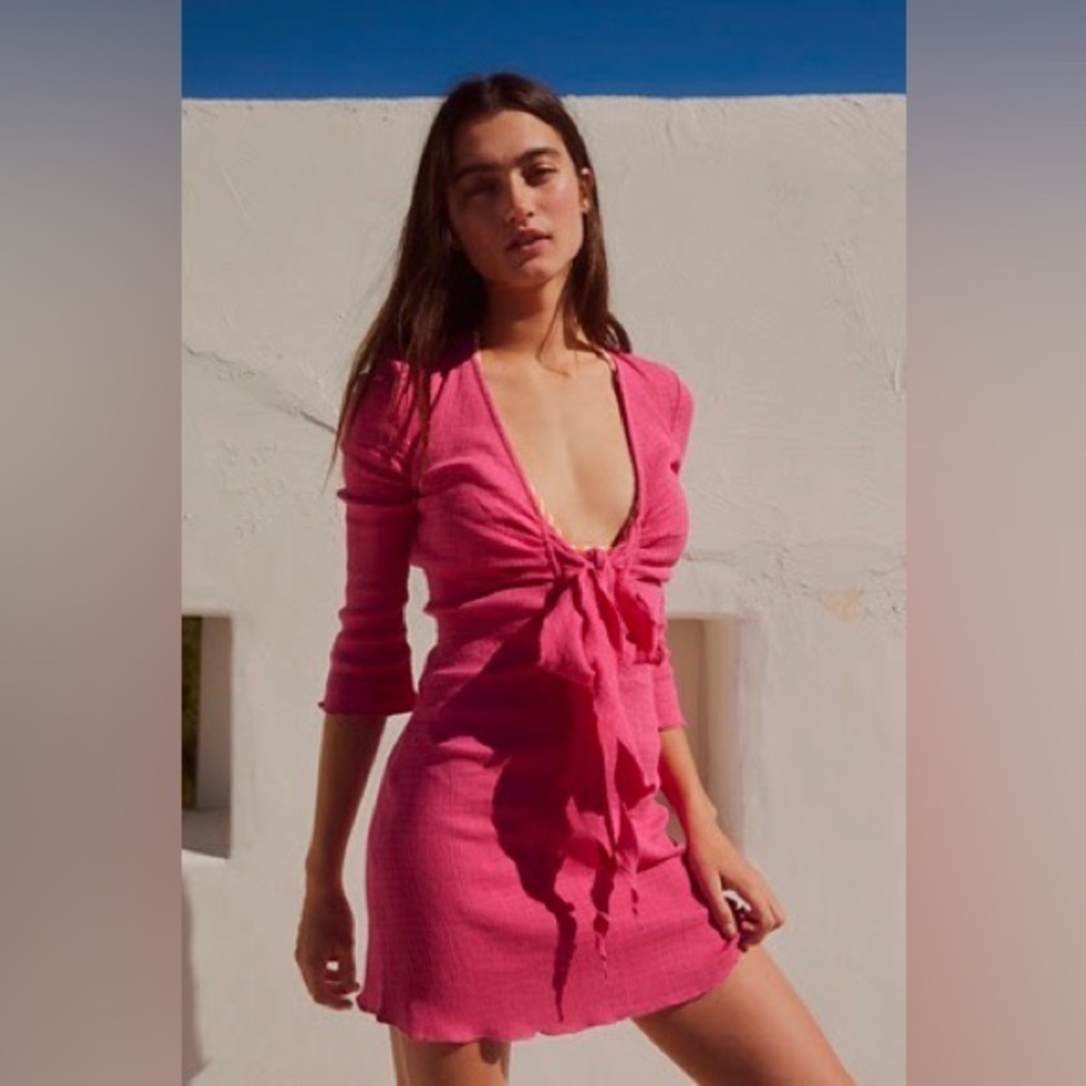 NWT Kianna Mini Dress by Free People in Raspberry Sorbet Pink Size XS